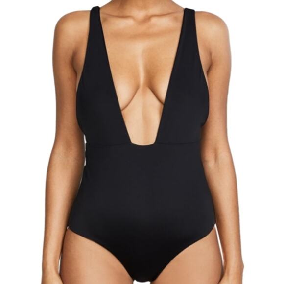 Mara Hoffman Women's Standard Audrey Deep V One Piece Swimsuit Size S - Picture 1 of 6